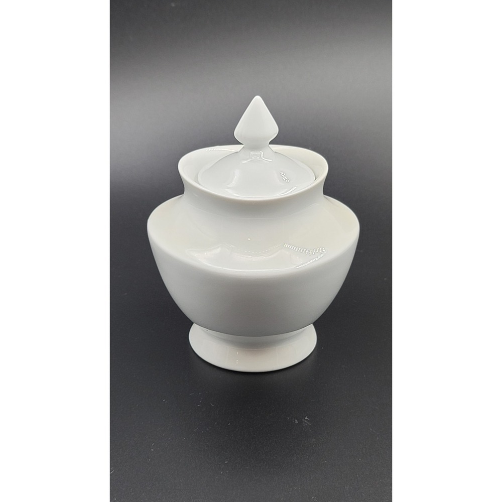 Lot Of 2 Retsch Wunsiedel Bavaria White Sugar Jars Pointed Finial Vintage German